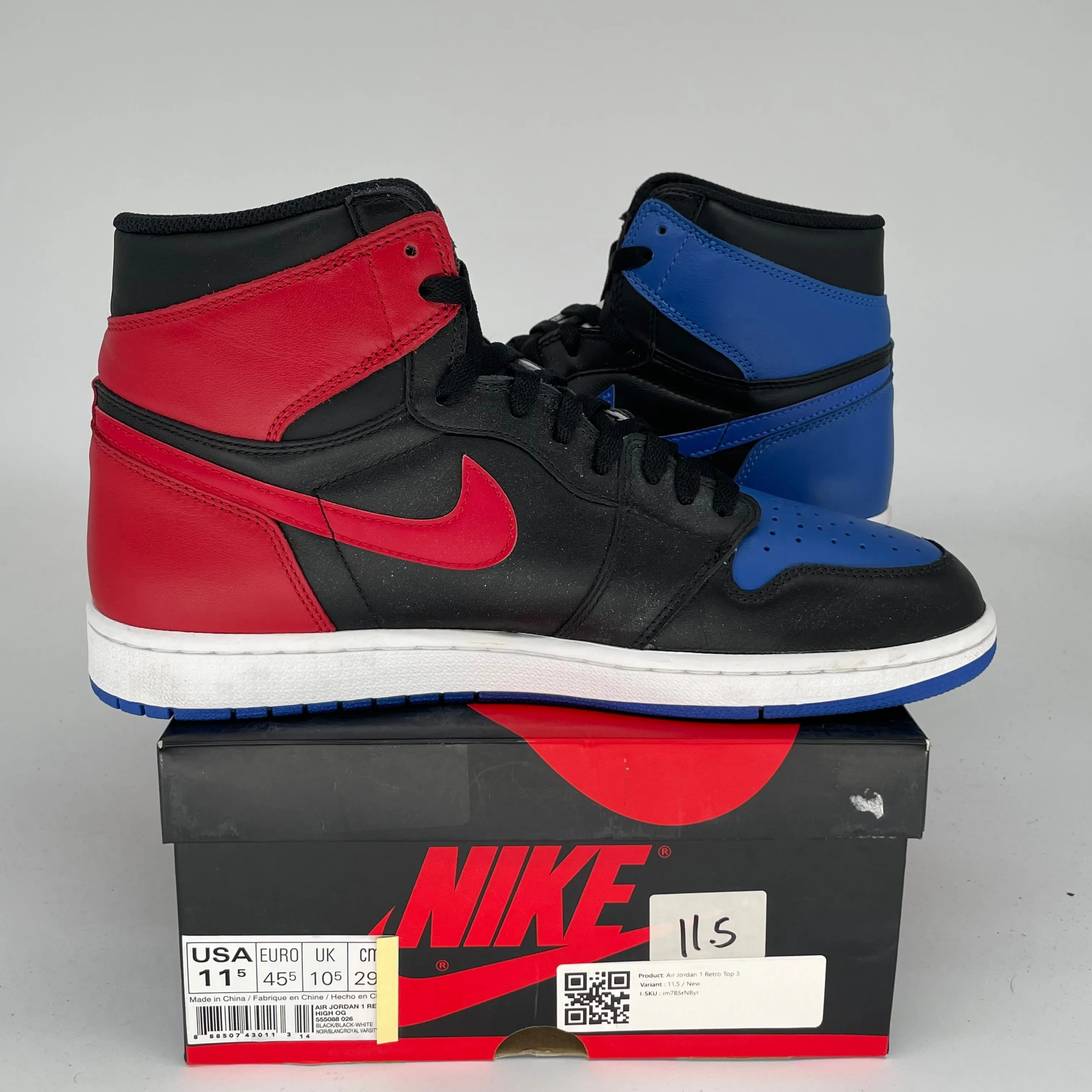 AIR JORDAN 1 TOP 3 SIZE 11.5 555088-026