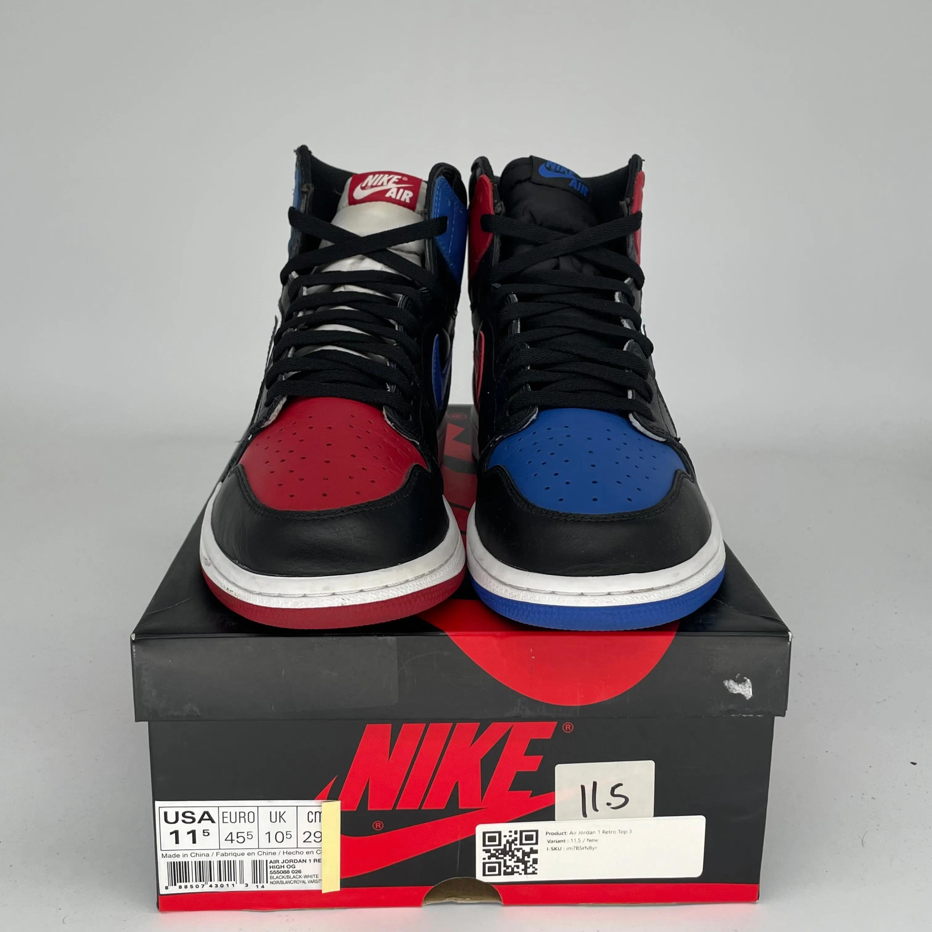 AIR JORDAN 1 TOP 3 SIZE 11.5 555088-026