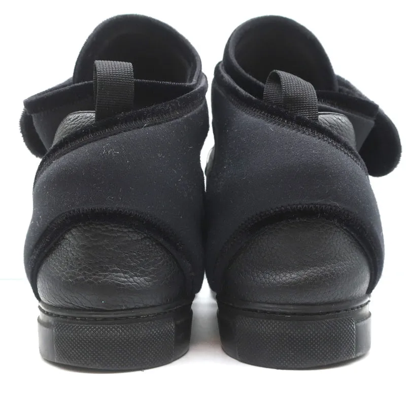 Balenciaga High Top Sneakers Black Leather & Velvet Size 40