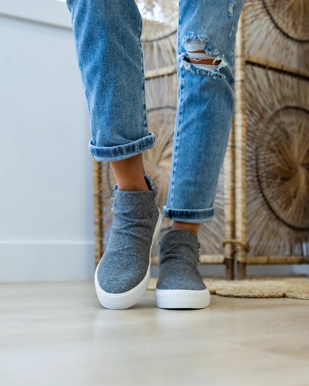Blowfish Walkabout Flannel High Top Sneaker Boots - Gray