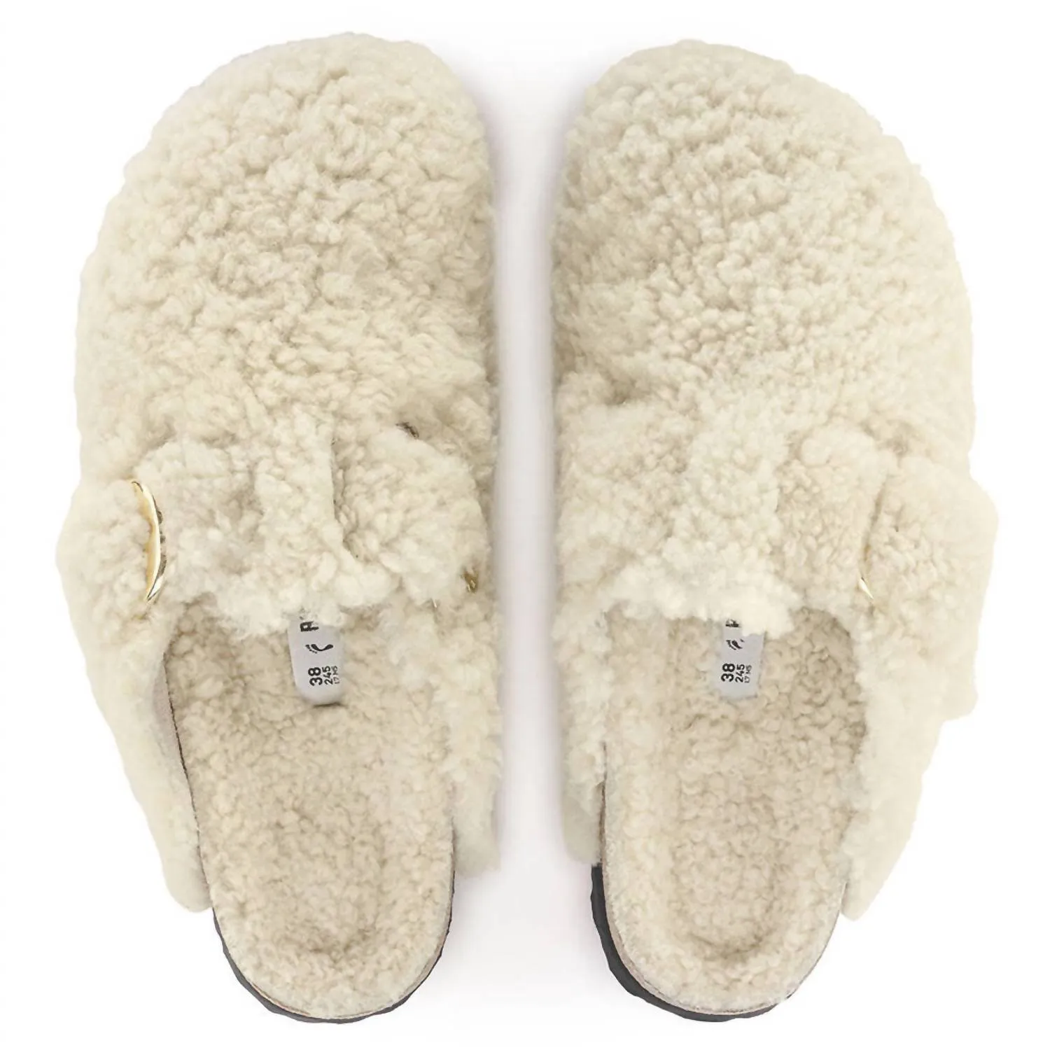Boston Big Buckle Clogs In T/e Teddy Eggshell
