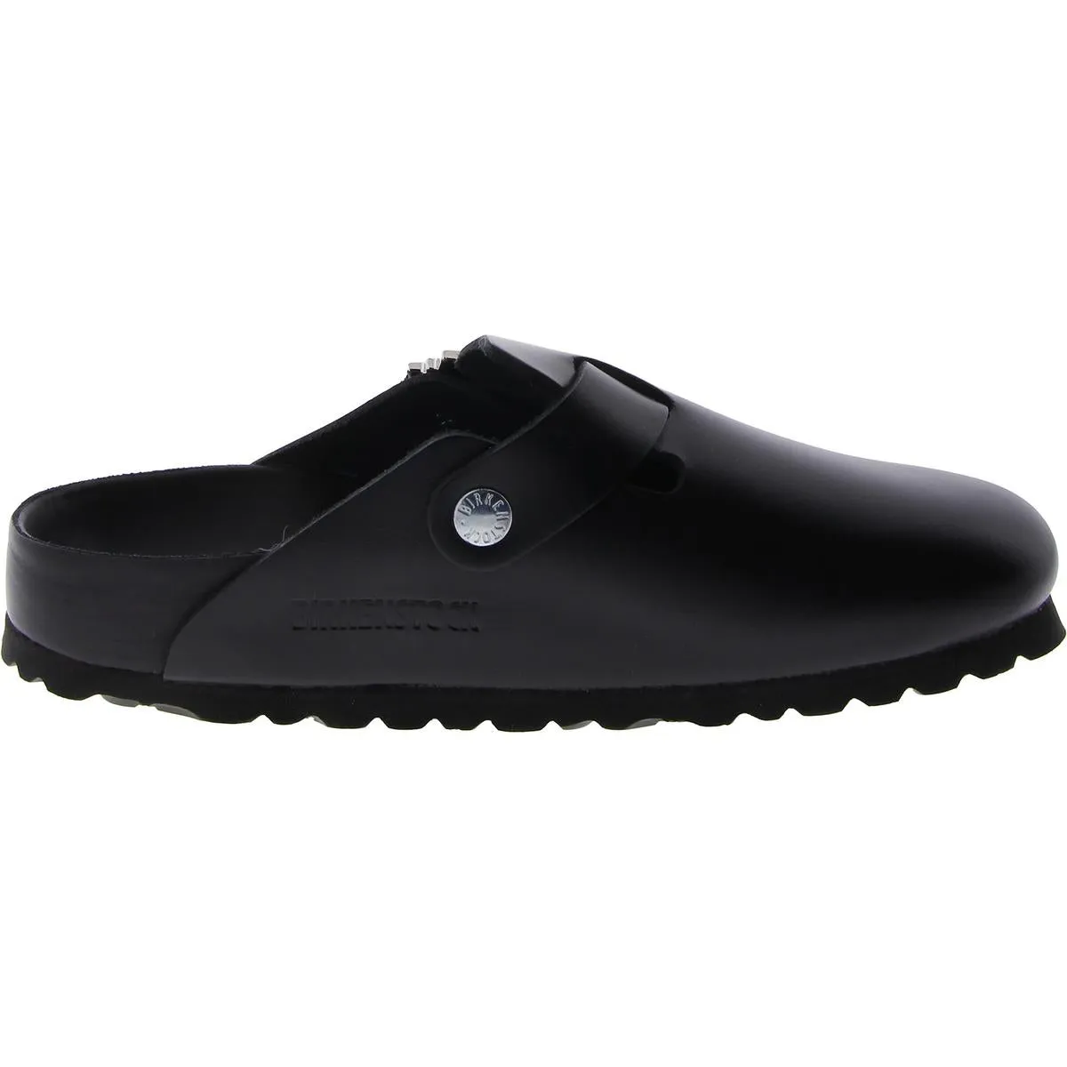 Boston Crystal Buckle Womens Leather Embellished Clogs