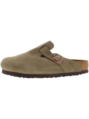 Boston Womens Suede Buckle Detail Clogs