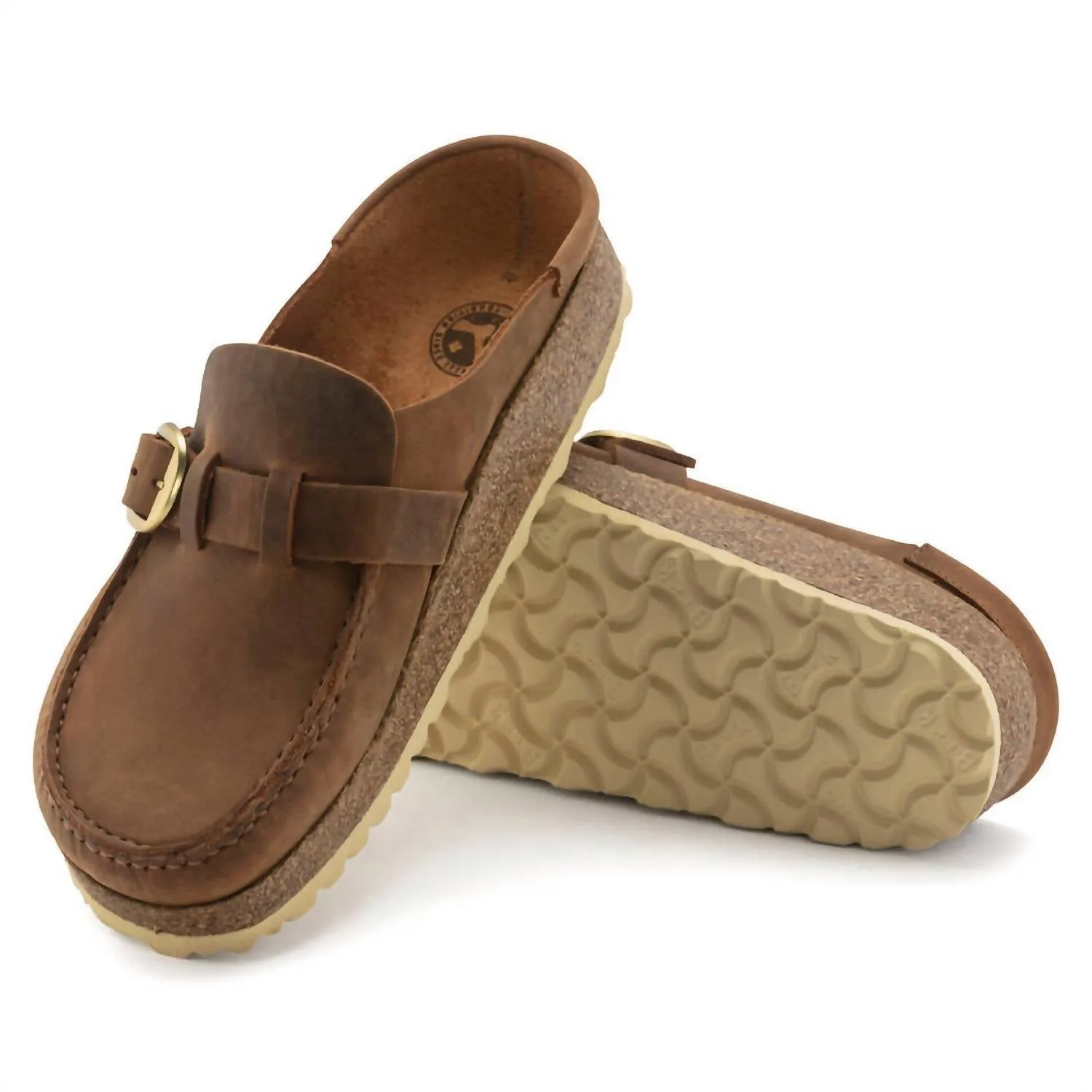 Buckley Oiled Leather Clogs (Medium/narrow) In Cognac