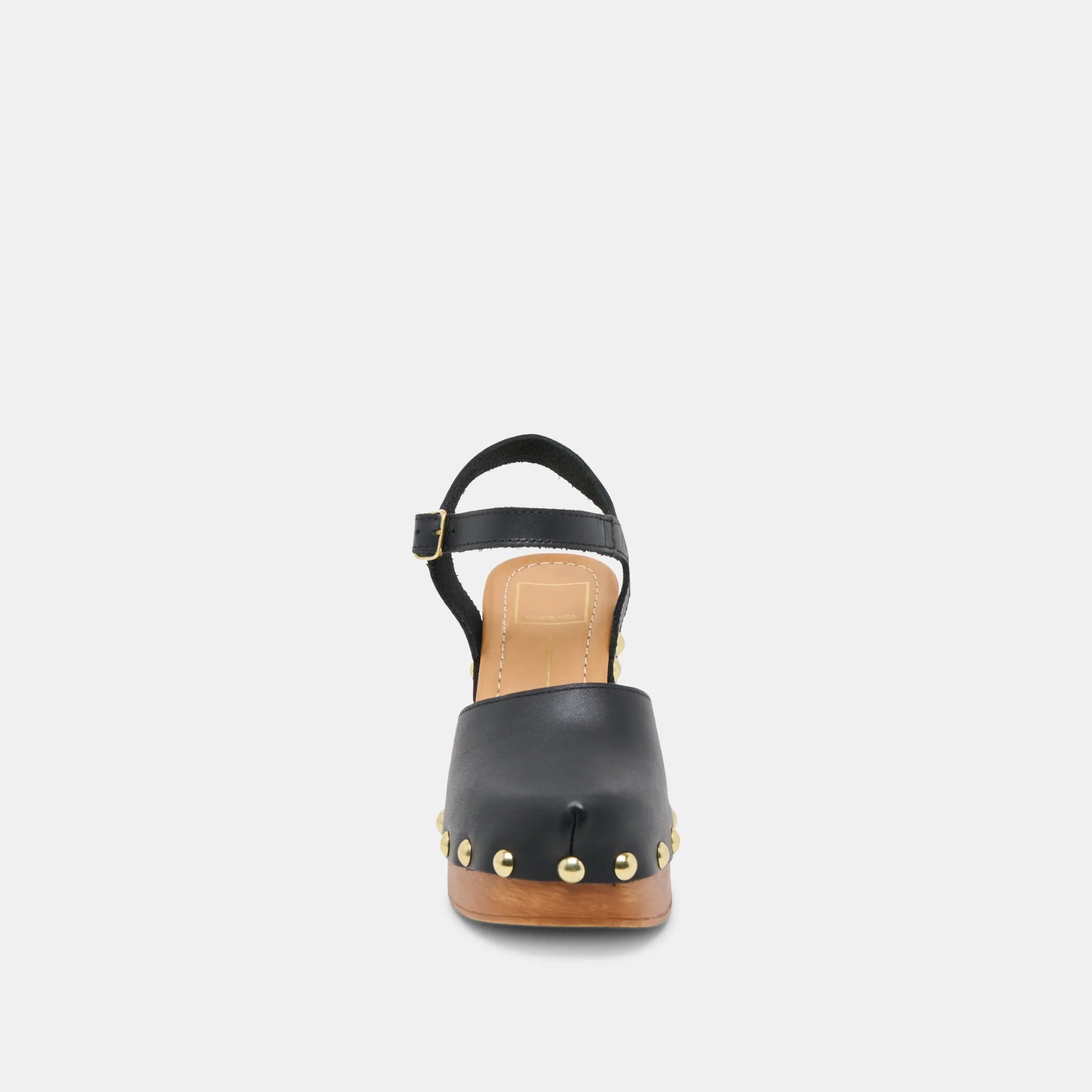 CLOVER HEELS BLACK LEATHER
