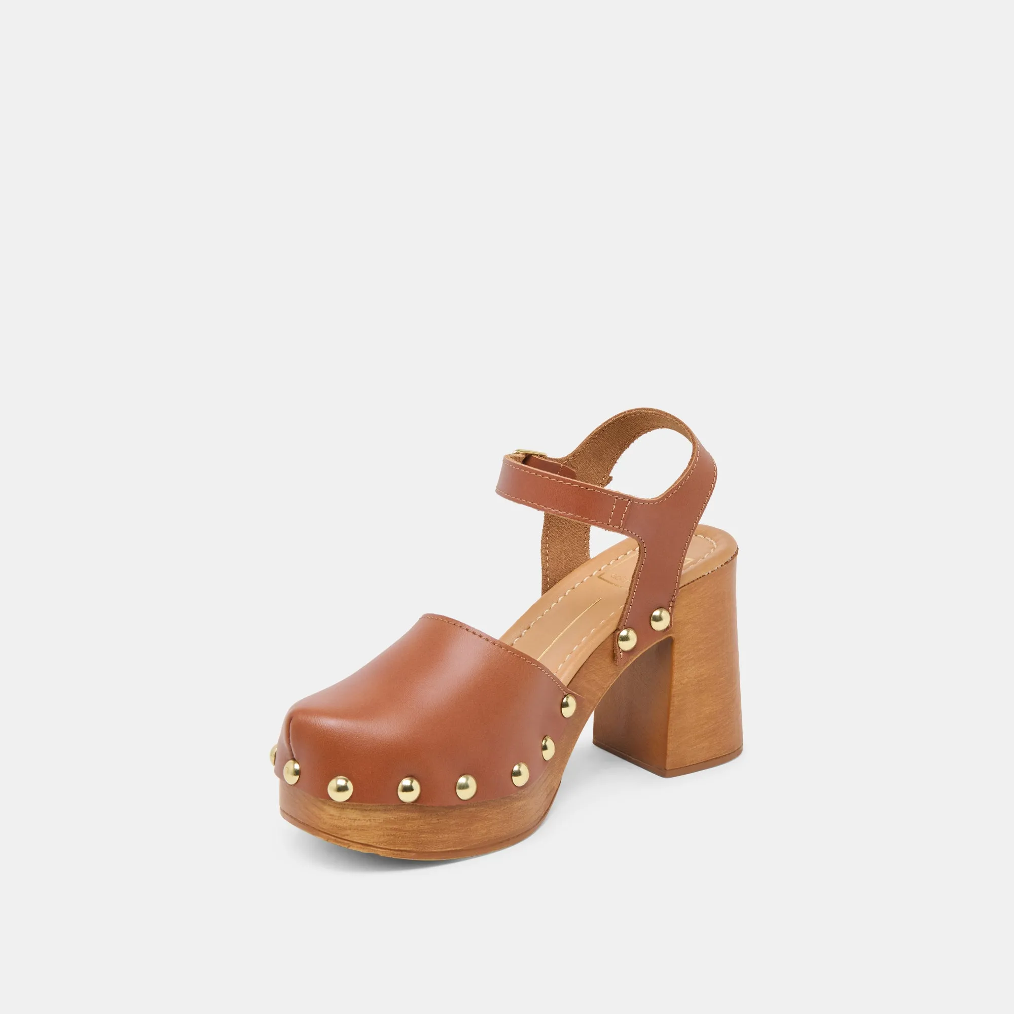 CLOVER HEELS COGNAC LEATHER