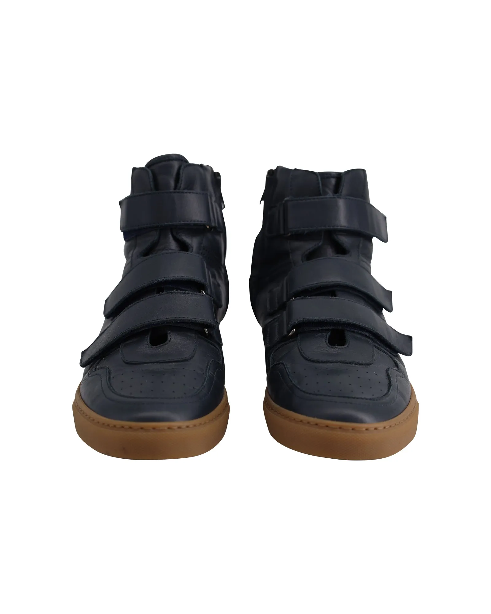 Common Projects x Robert Geller High Cut Sneakers in Navy Blue Leather
