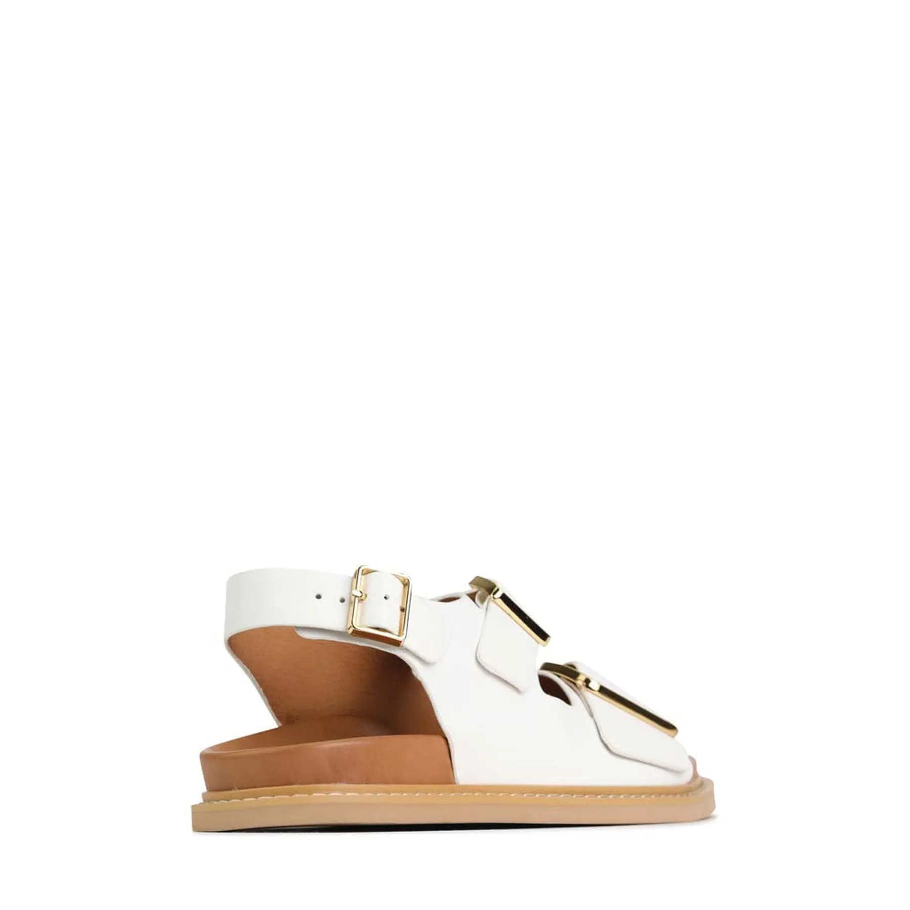 DEANA LEATHER TRIPLE BUCKLE SANDALS
