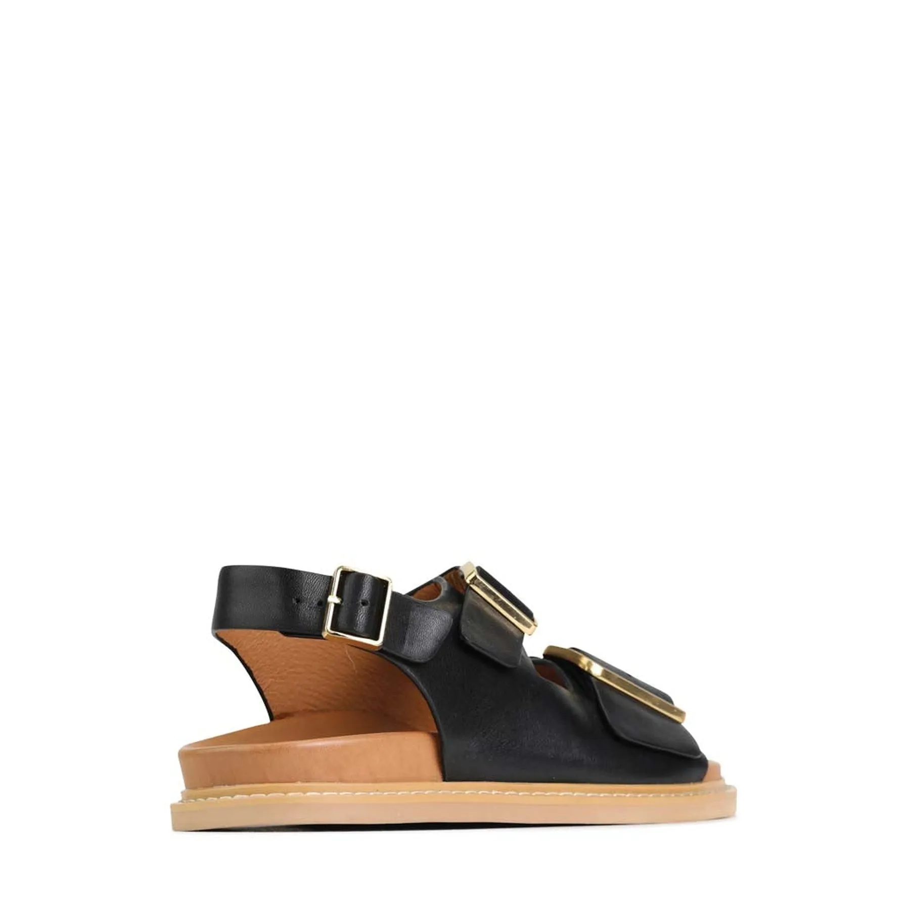DEANA LEATHER TRIPLE BUCKLE SANDALS
