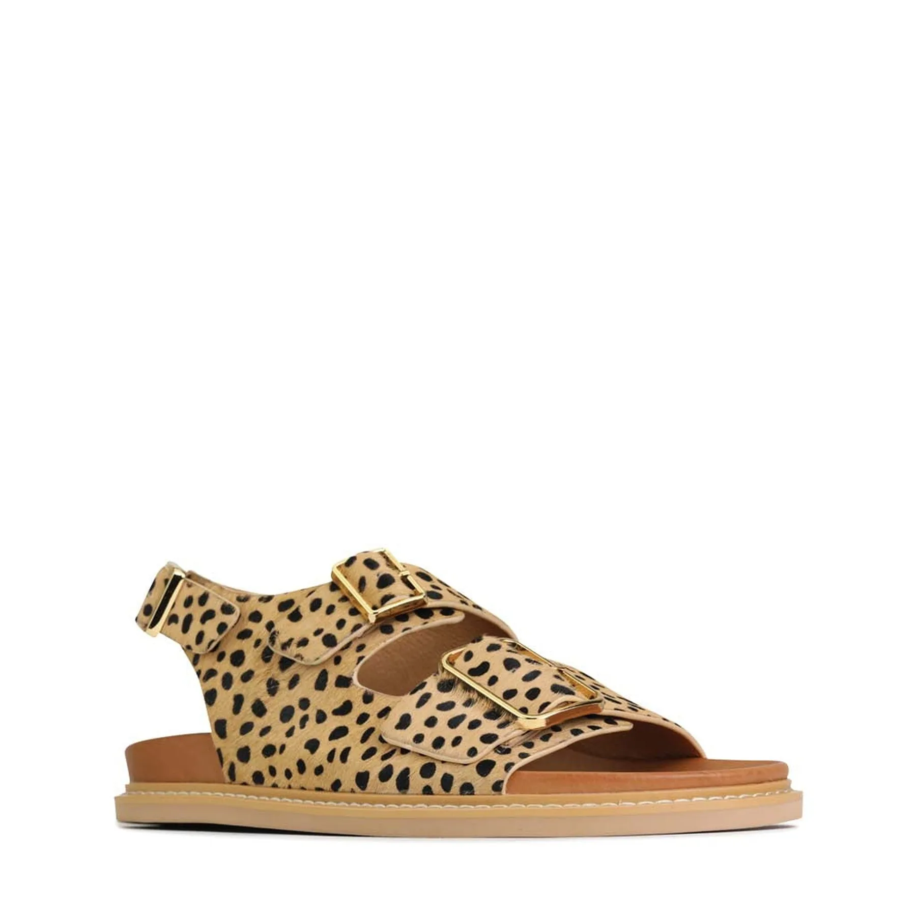 DEANA LEATHER TRIPLE BUCKLE SANDALS