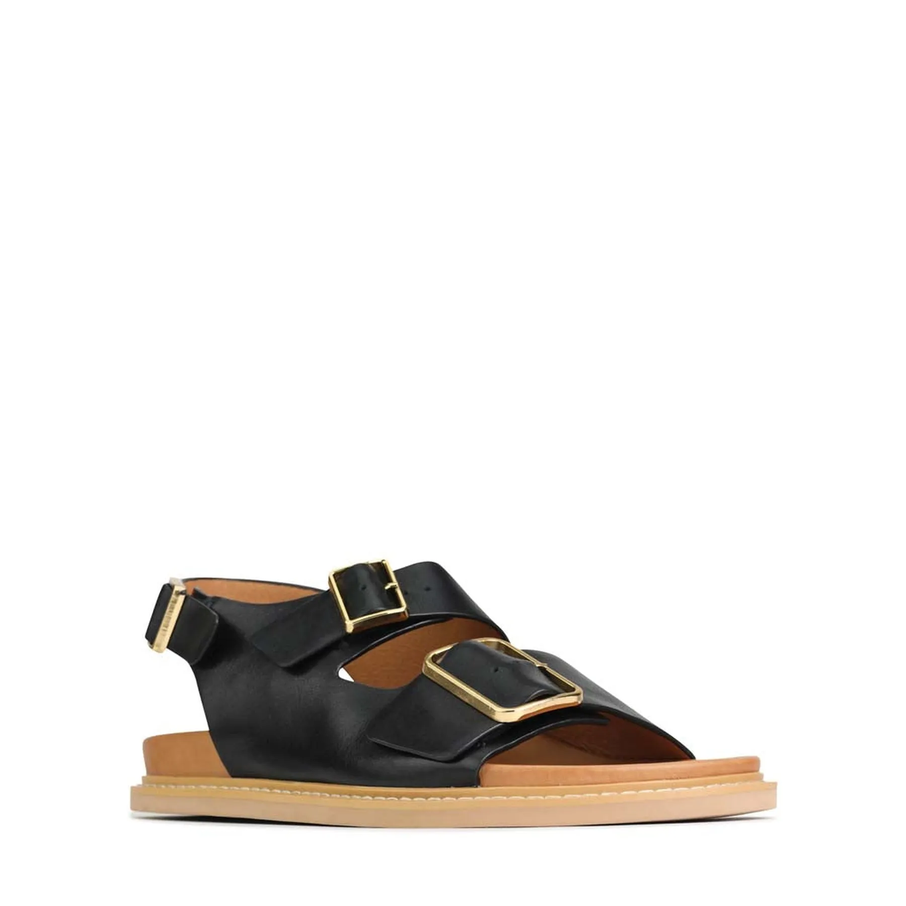 DEANA LEATHER TRIPLE BUCKLE SANDALS