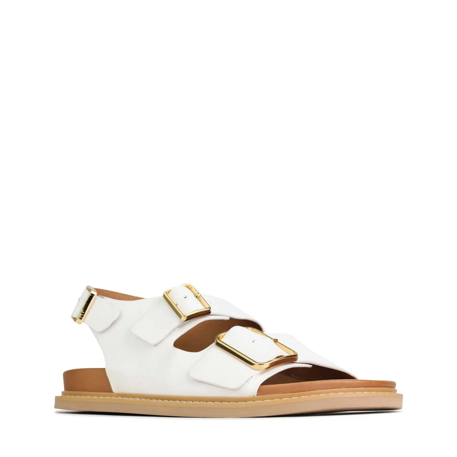 DEANA LEATHER TRIPLE BUCKLE SANDALS