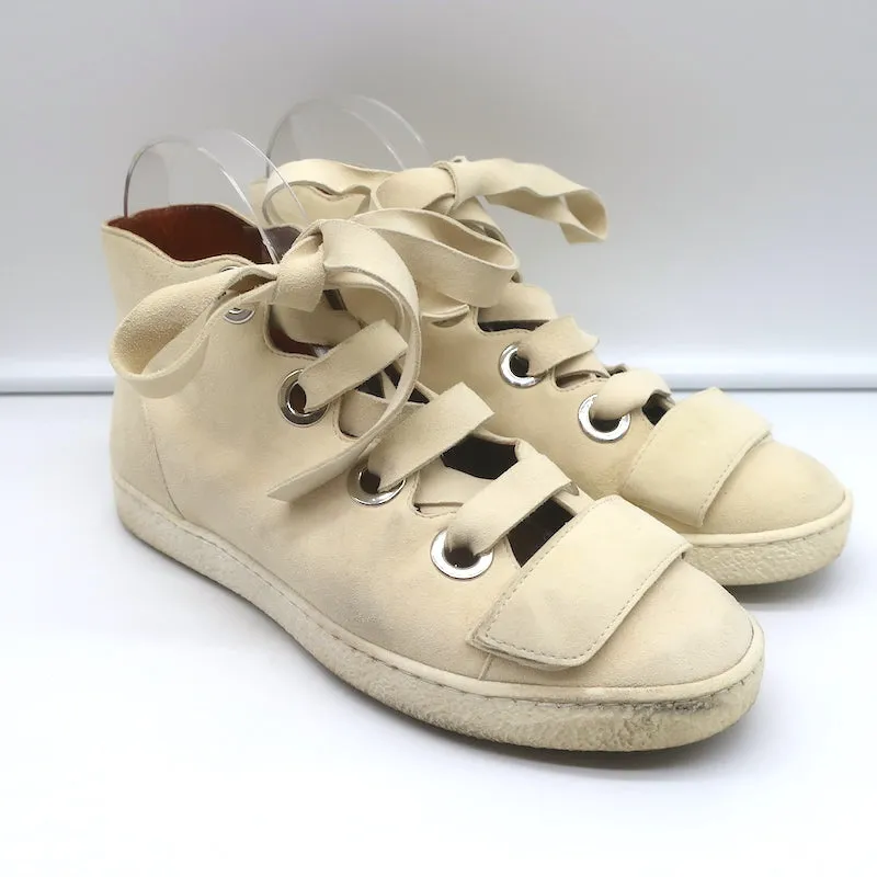 Derek Lam Lace-Up High Top Sneakers Serena Ivory Suede Size 37
