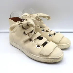 Derek Lam Lace-Up High Top Sneakers Serena Ivory Suede Size 37