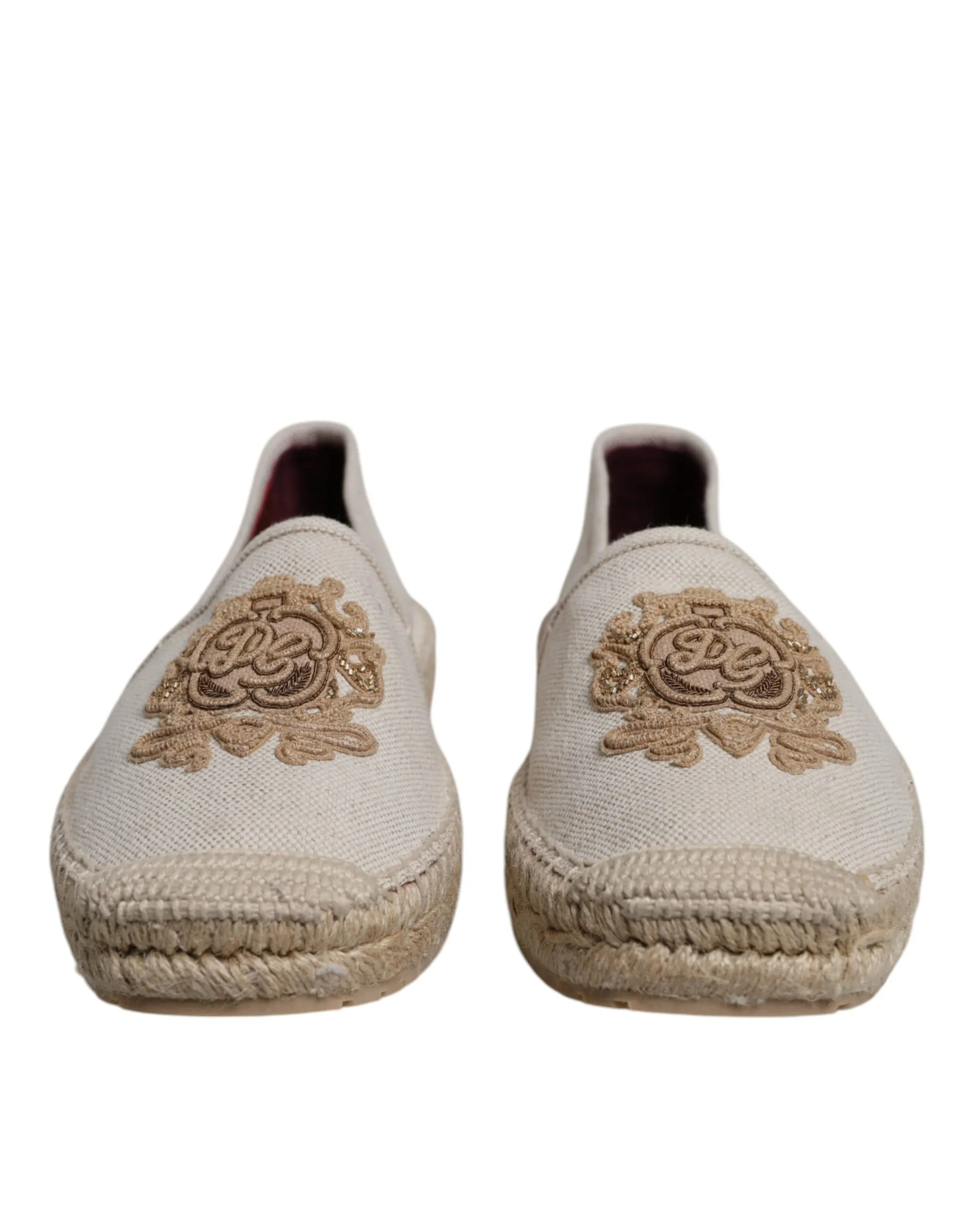Dolce & Gabbana Canvas Embroide Slip On Espadrilles Men's Shoes