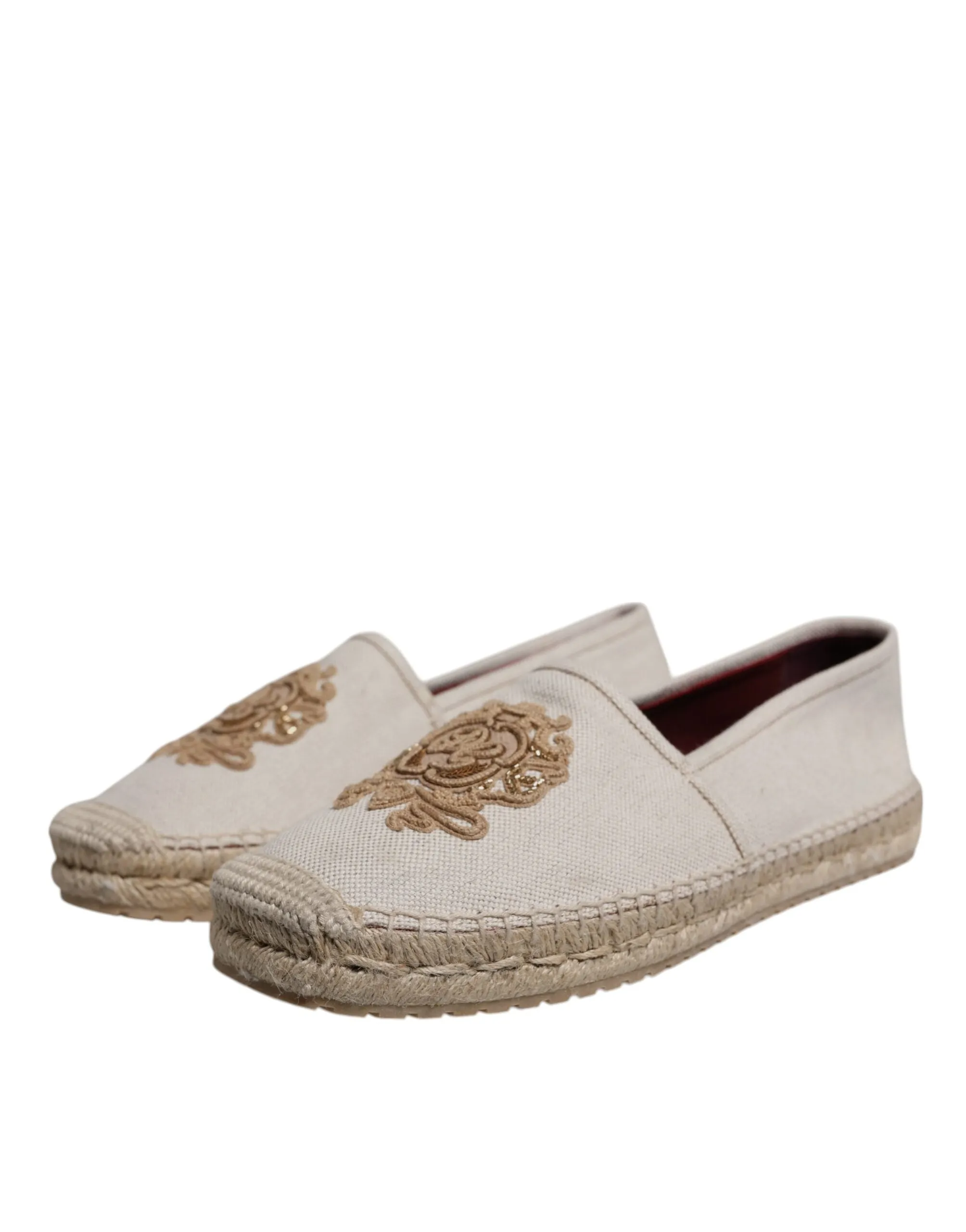 Dolce & Gabbana Canvas Embroide Slip On Espadrilles Men's Shoes