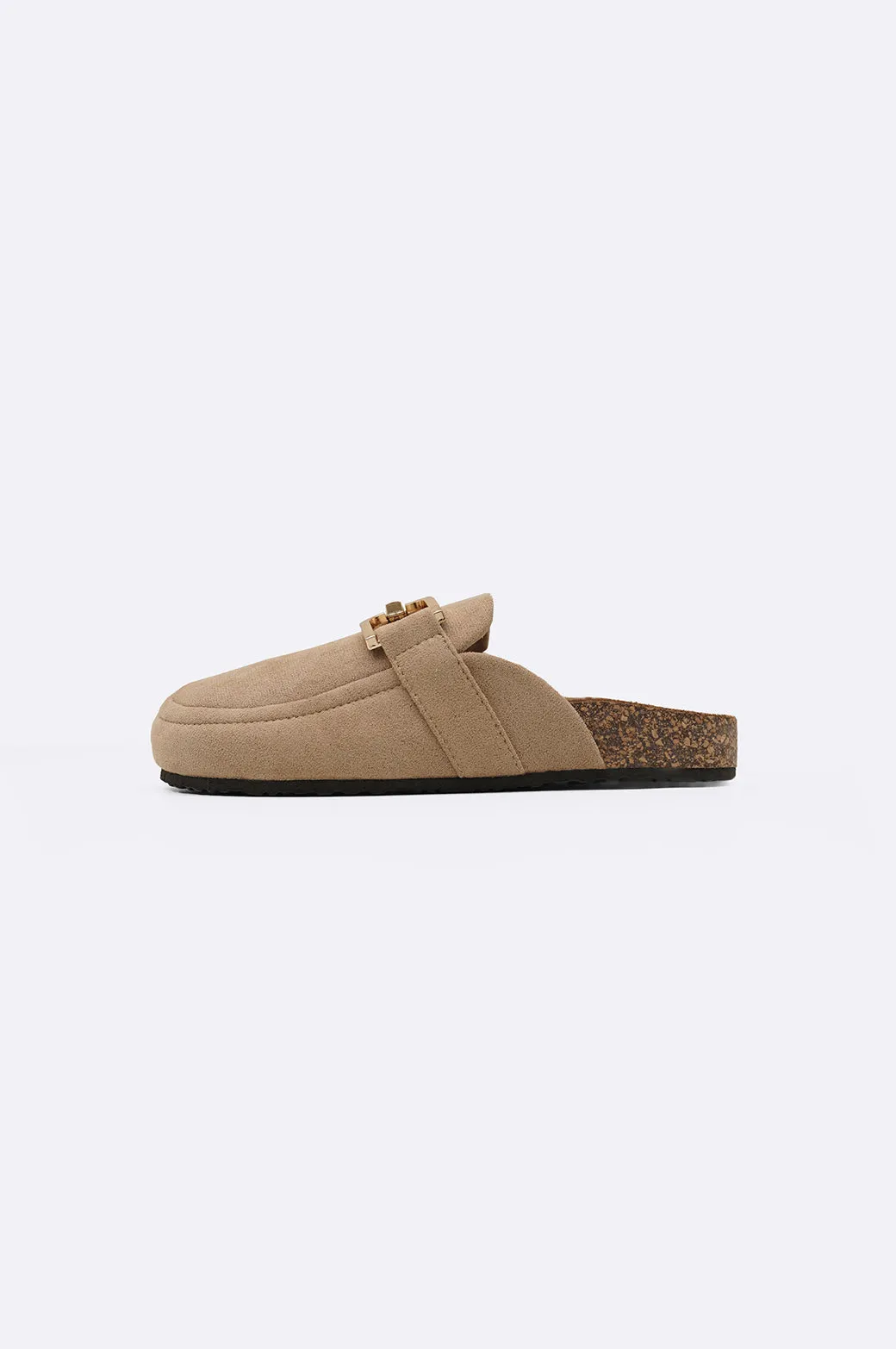 FAUX SUEDE CLOGS