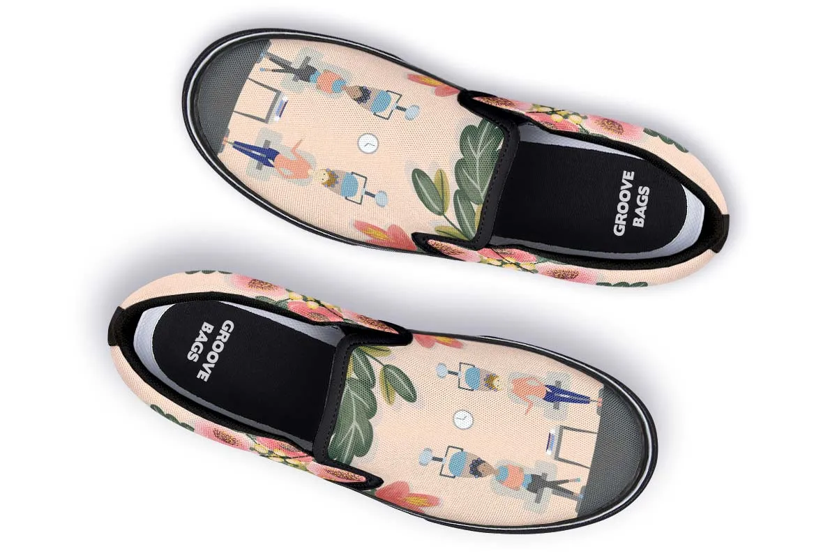 Floral Hair Dresser Slip-On Shoes