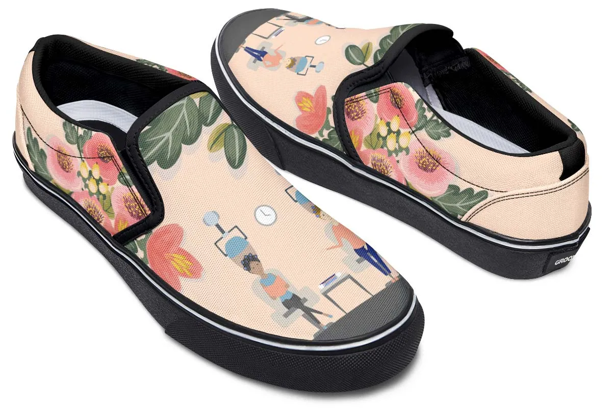 Floral Hair Dresser Slip-On Shoes