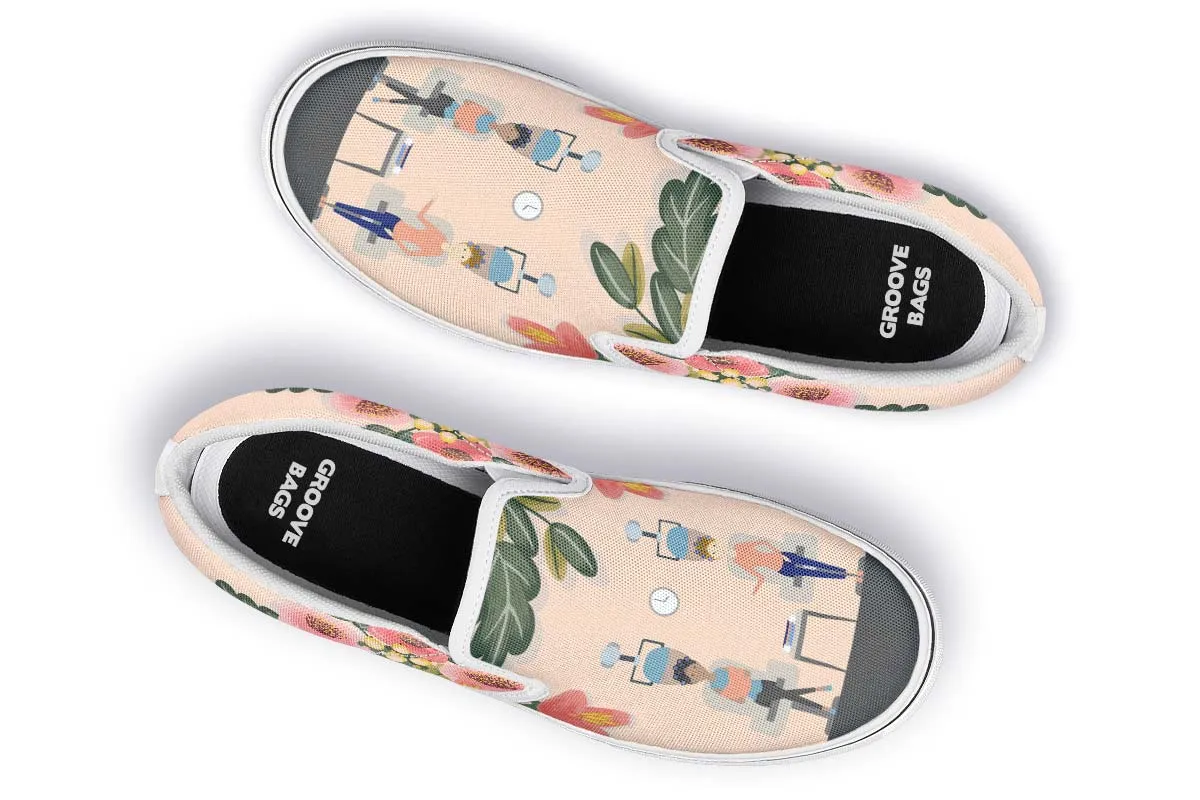 Floral Hair Dresser Slip-On Shoes