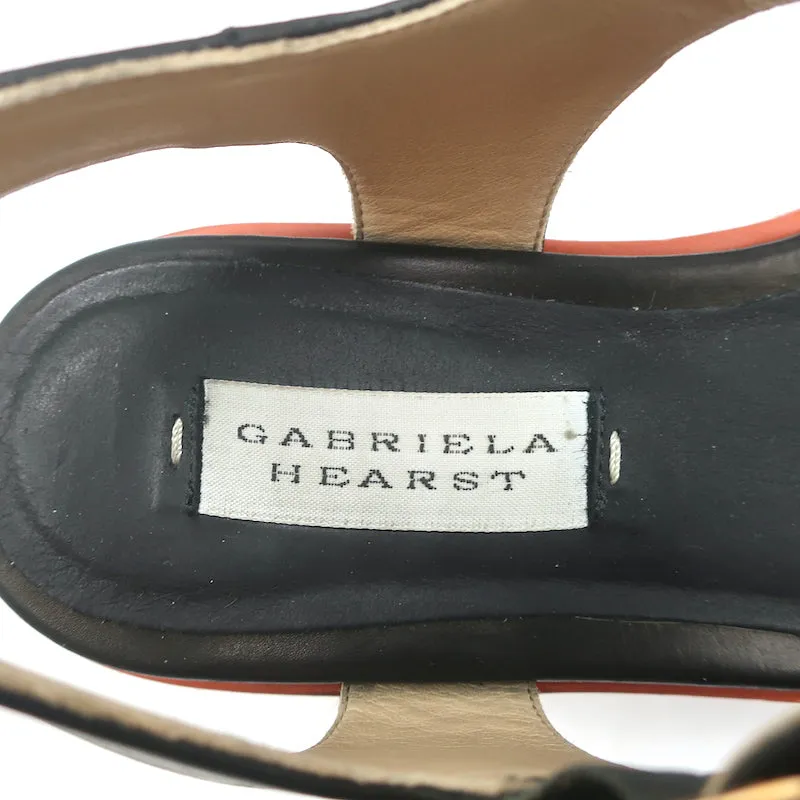 Gabriela Hearst Platform Espadrille Sandals Ryka Black Leather Size 36