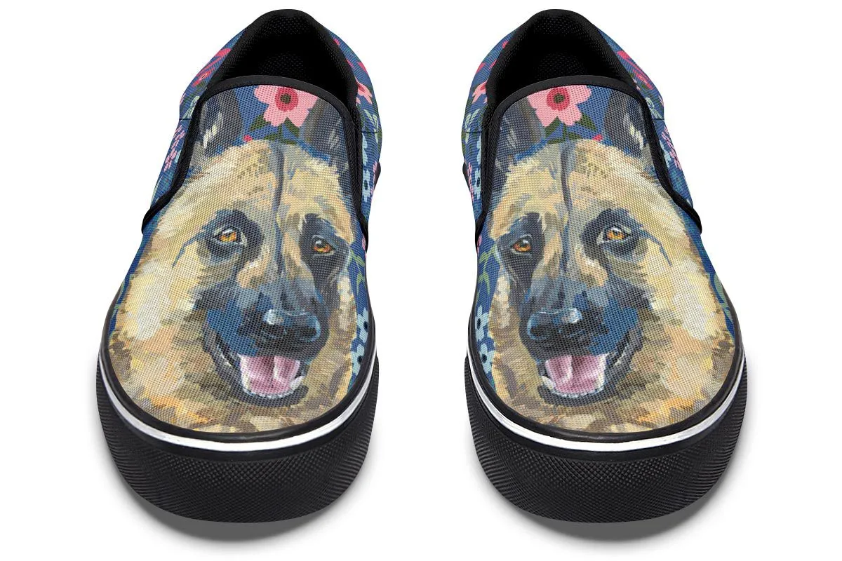 German Shepherd Sweetheart Slip-On Shoes