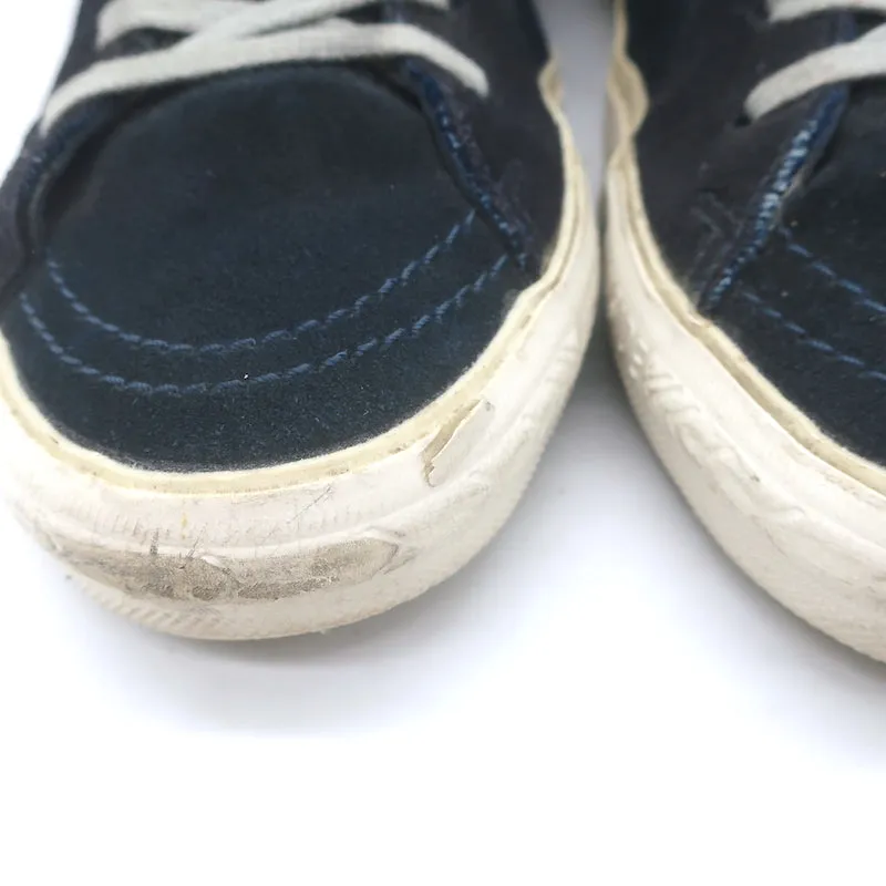 Golden Goose Slide Denim & Suede High-Top Sneakers Navy Size 40