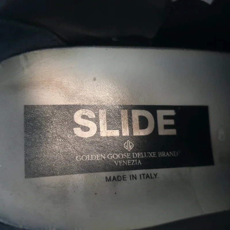 Golden Goose Slide Denim & Suede High-Top Sneakers Navy Size 40