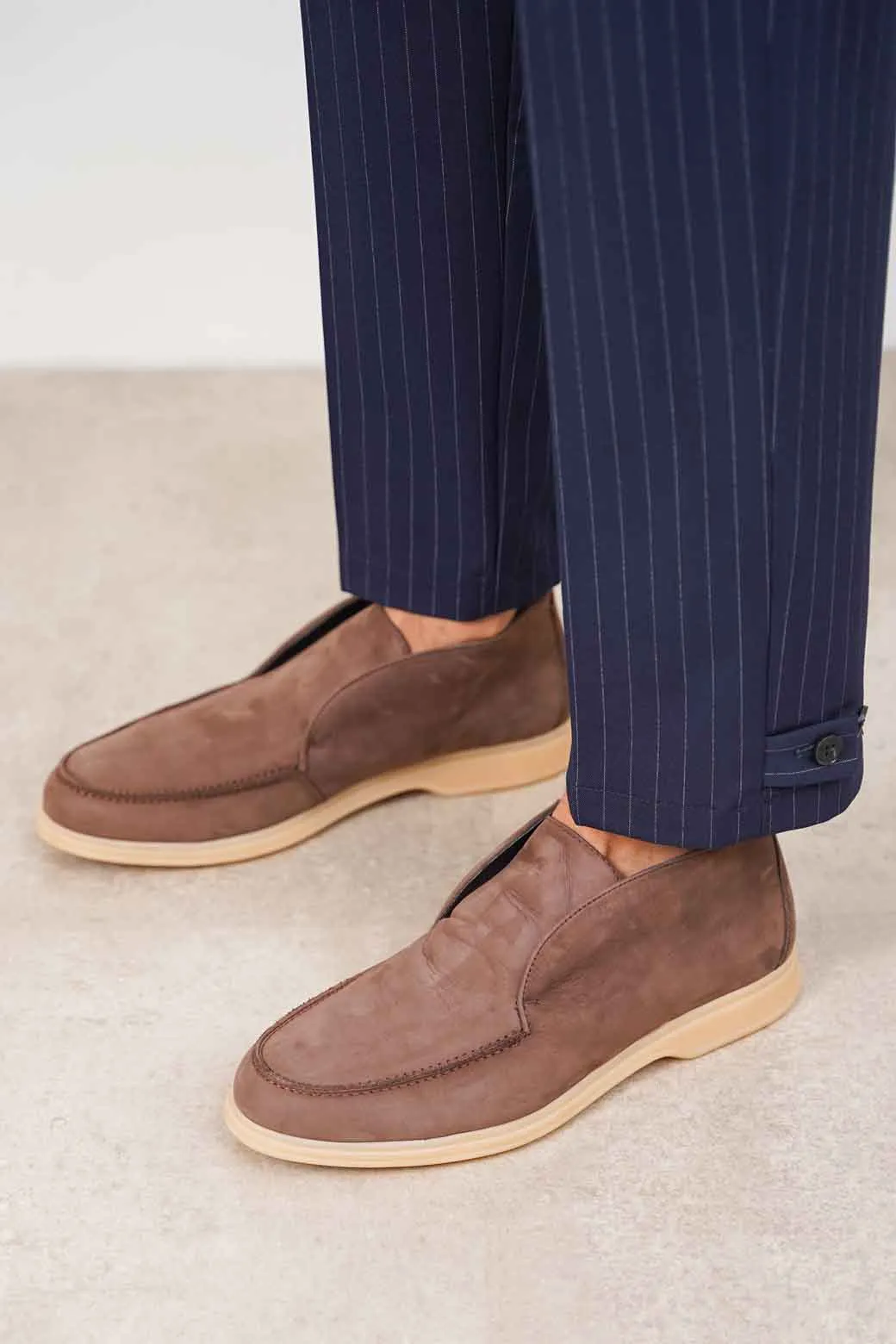 HIGH-TOP LEATHER LOAFERS
