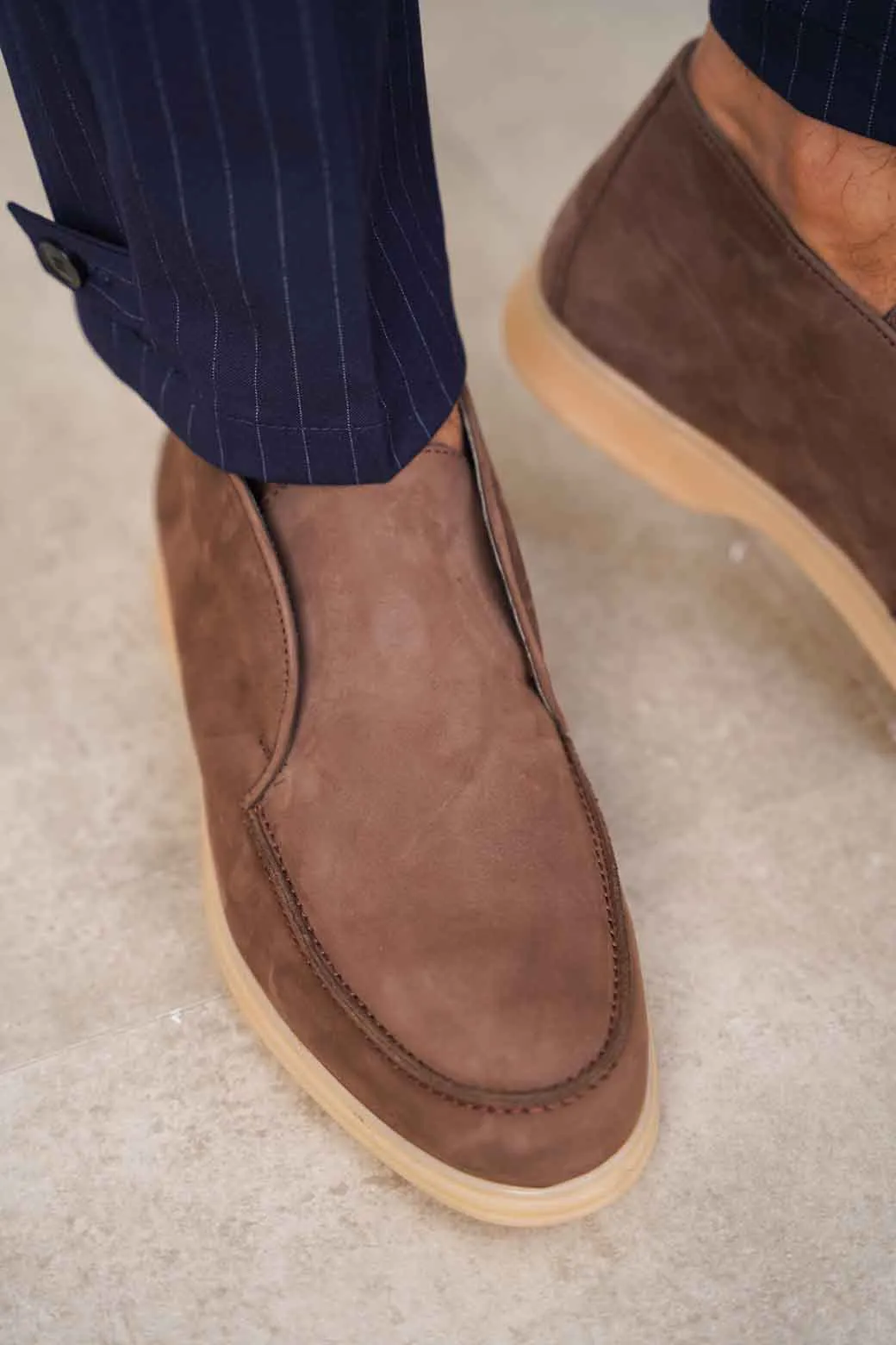 HIGH-TOP LEATHER LOAFERS