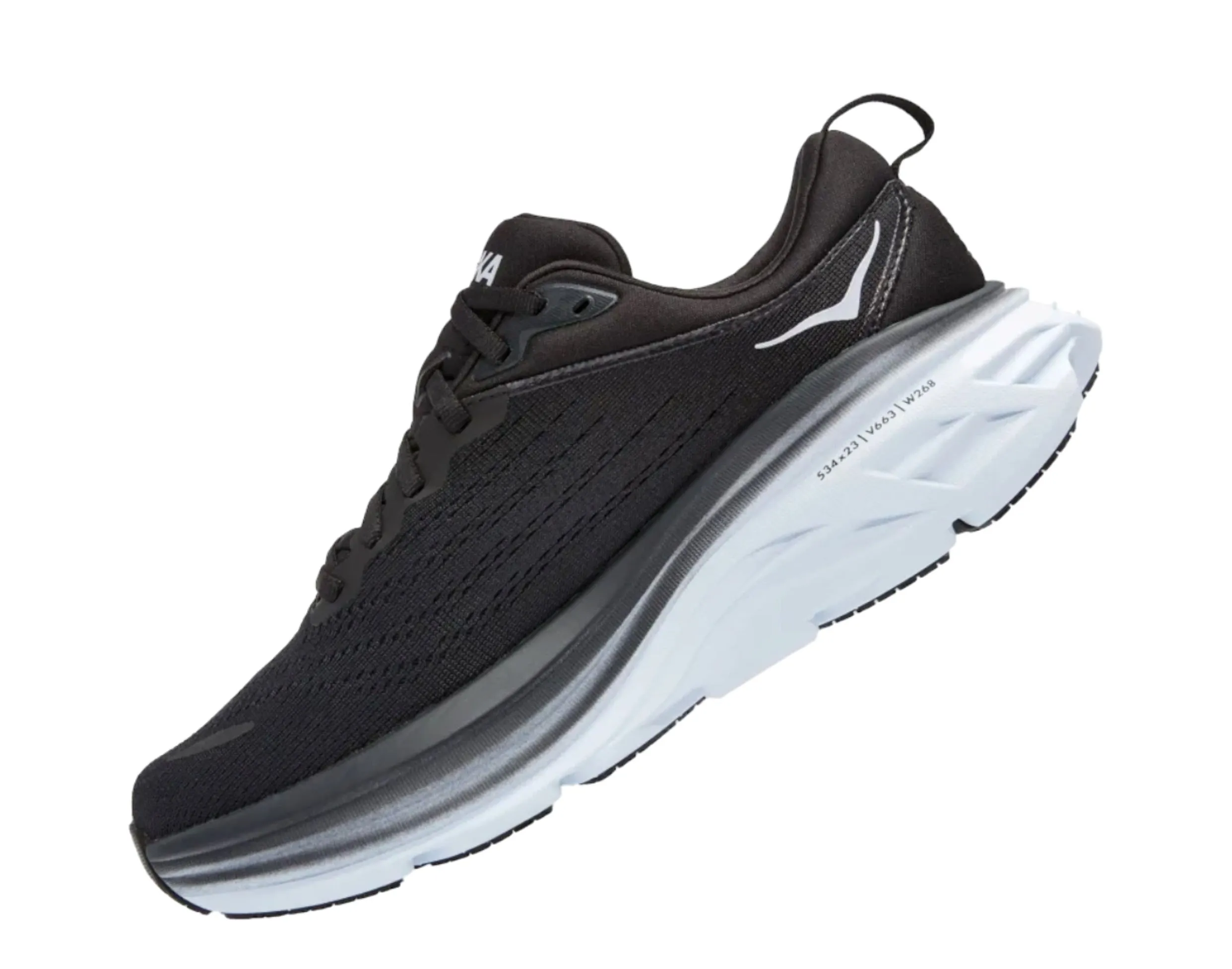 Hoka Bondi 8 Black/White Women's Running Shoes 1127952-BWHT