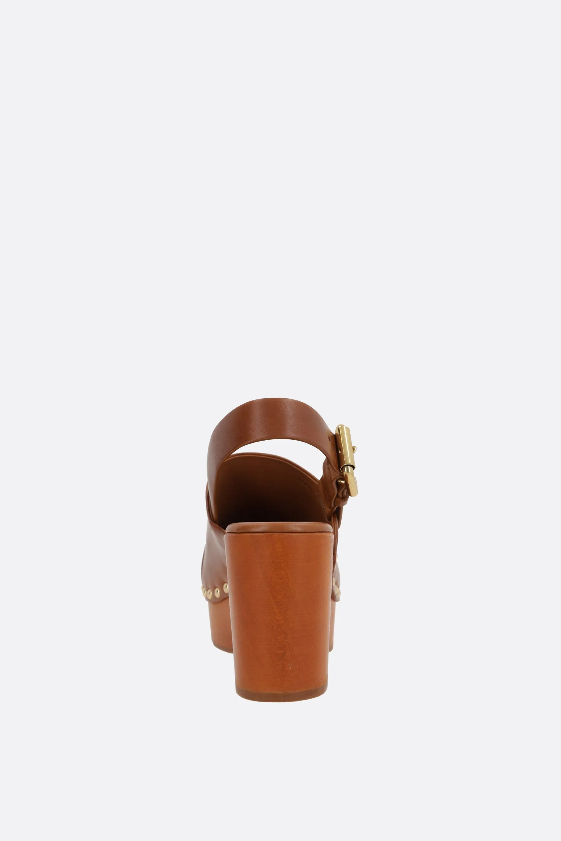 Jeannette platform clogs in shiny leather