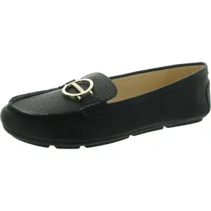 Layne Womens Embellished Faux Leather Loafers