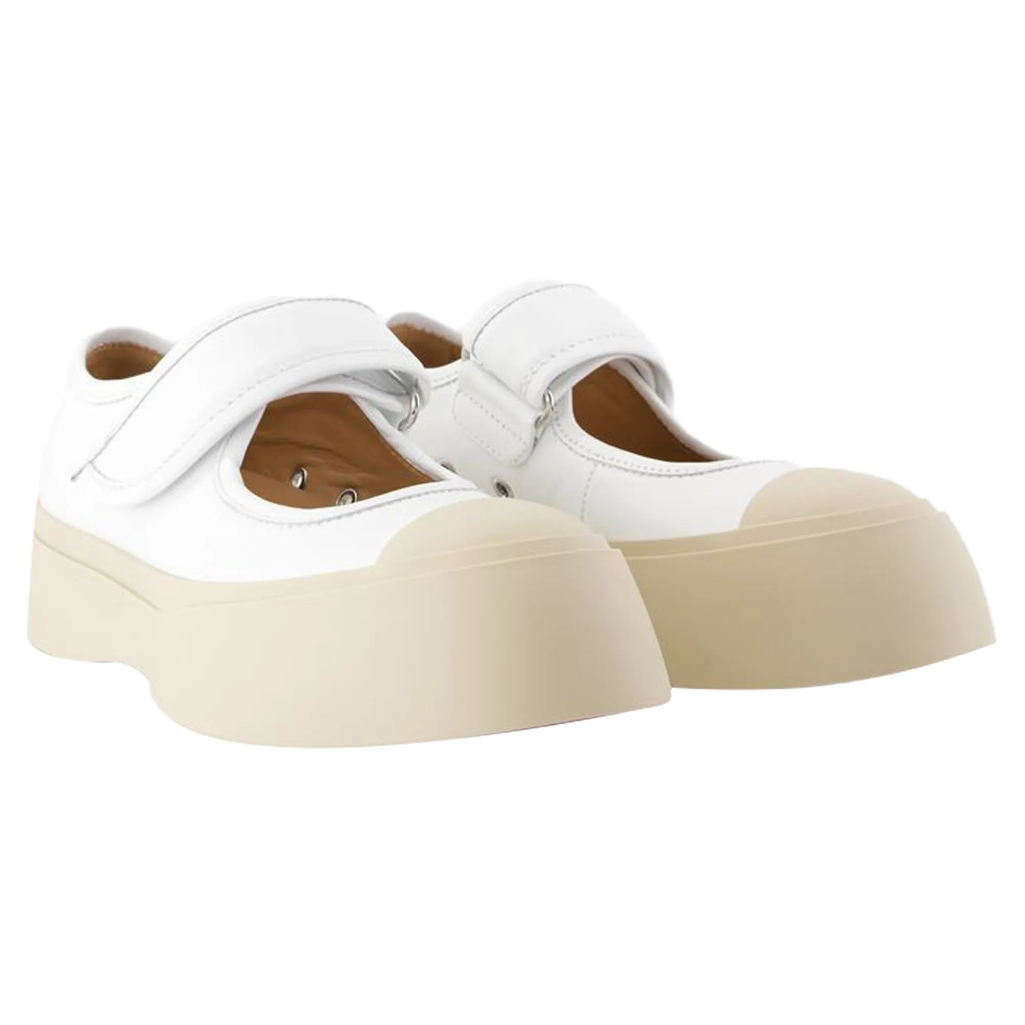 Mary Jane Sneakers - Marni - Leather - White