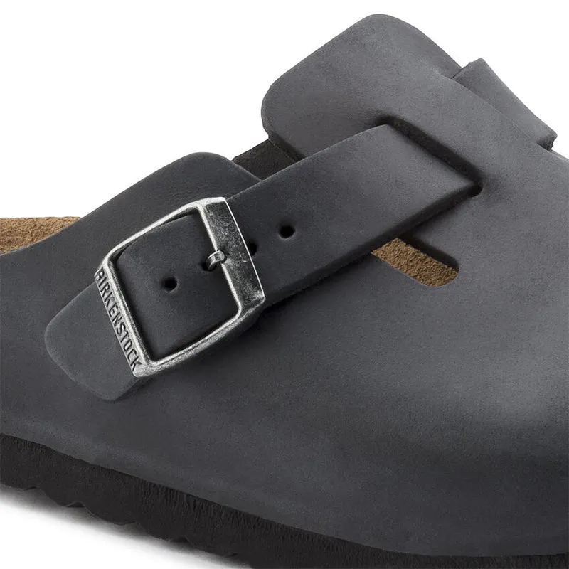Men's Boston Black Oiled Leather