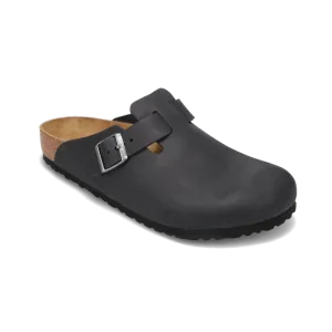 Men's Boston Black Oiled Leather