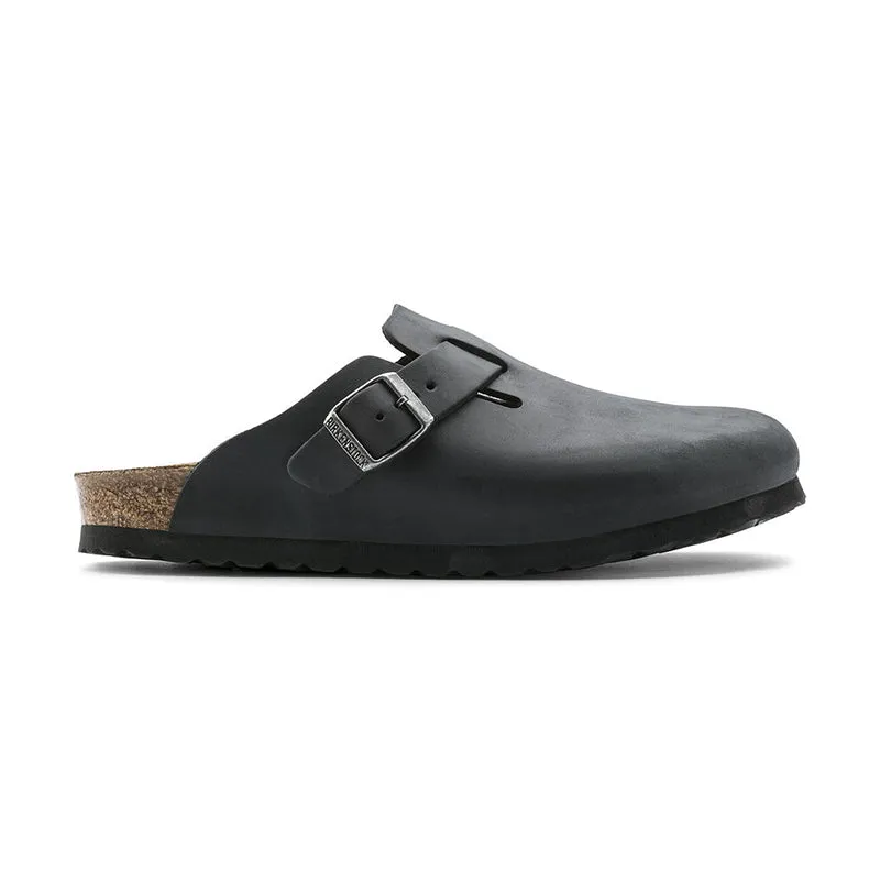 Men's Boston Black Oiled Leather