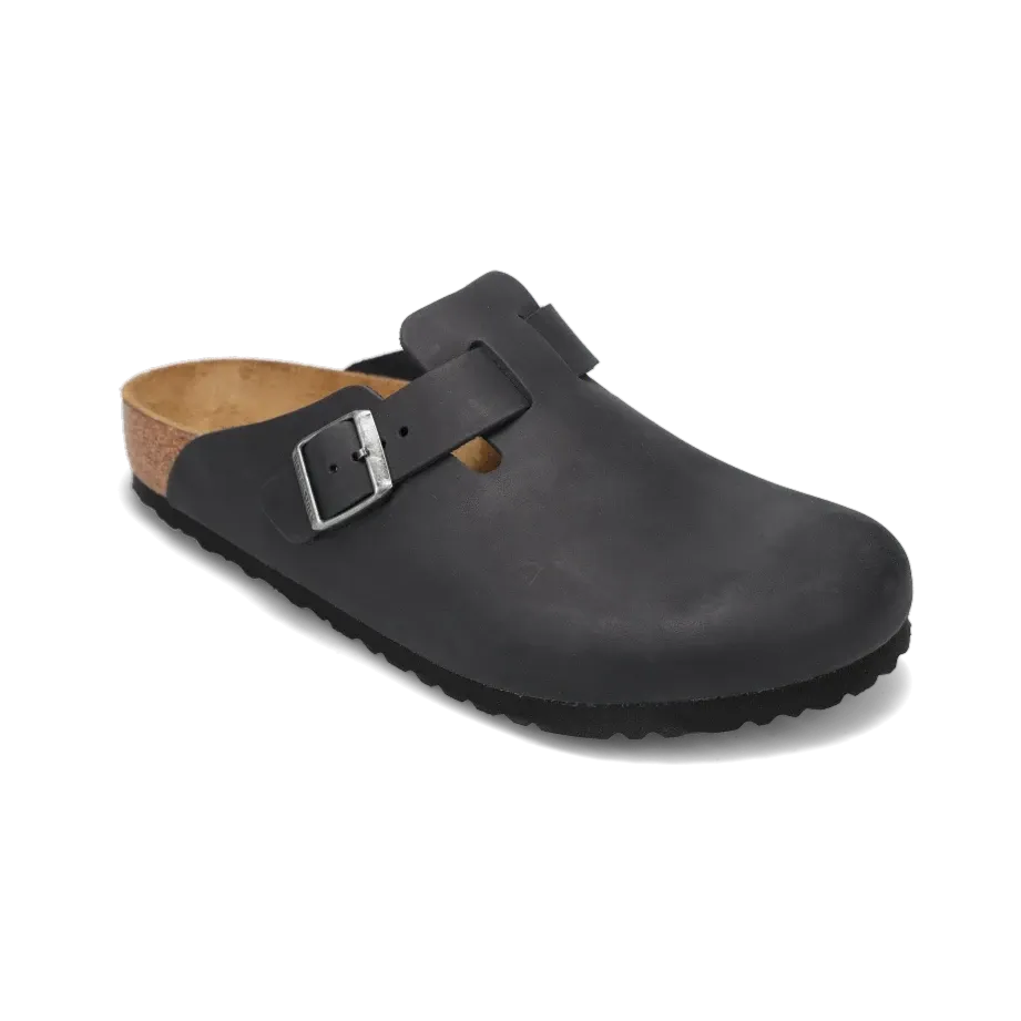 Men's Boston Black Oiled Leather