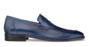Mezlan Calfskin Penny Loafer Navy