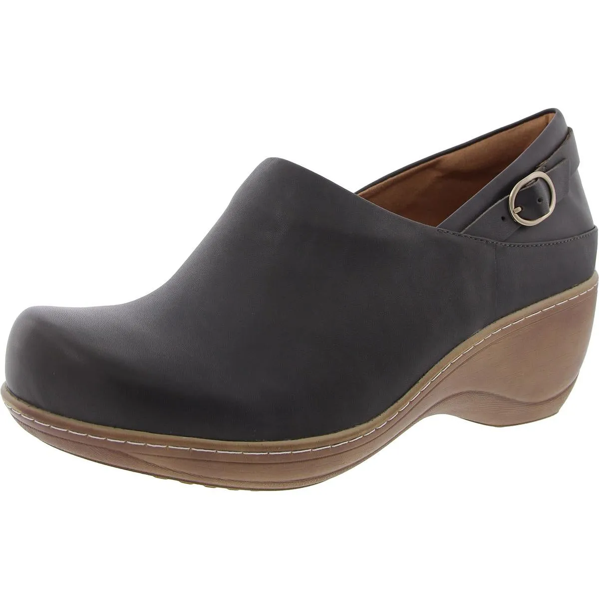 Minna Womens Leather Slip On Clogs