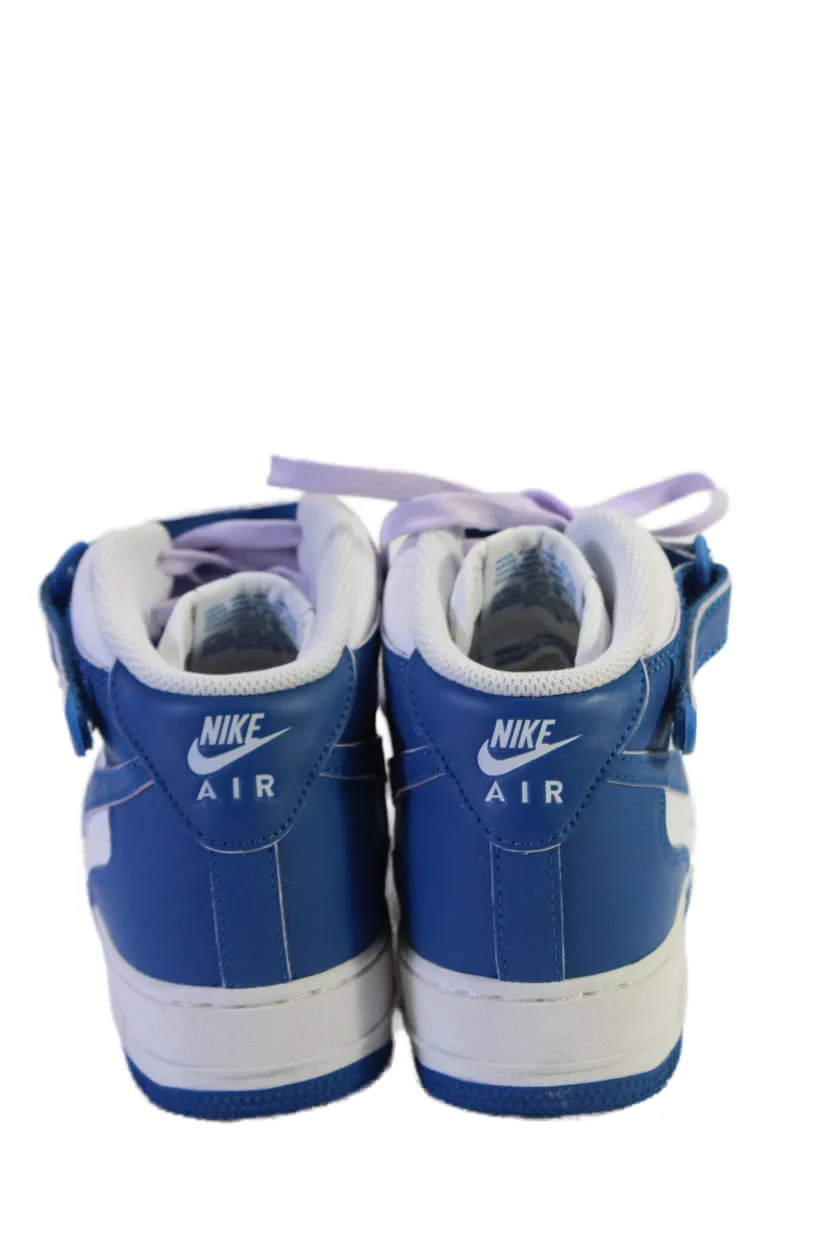Nike Womens Leather Textured Lace Up High Top Colorblock Sneakers White