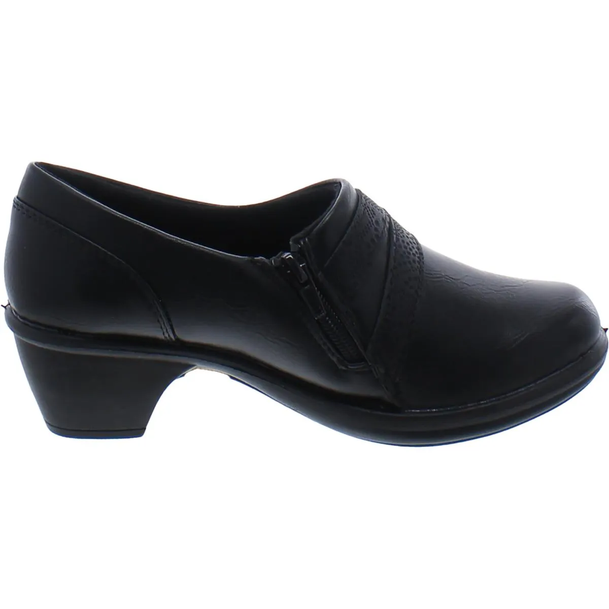 Rasia Womens Faux Leather Clogs