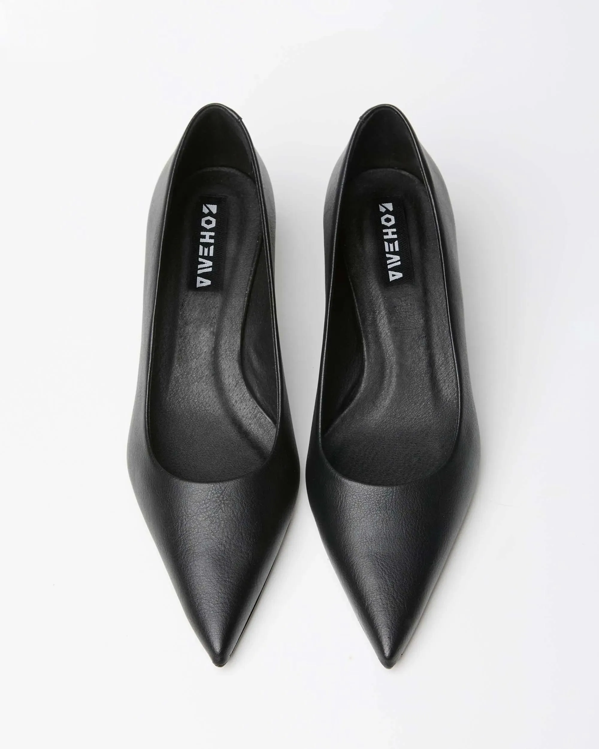 Siren Vegan Grape Leather Kitten Heels | Black