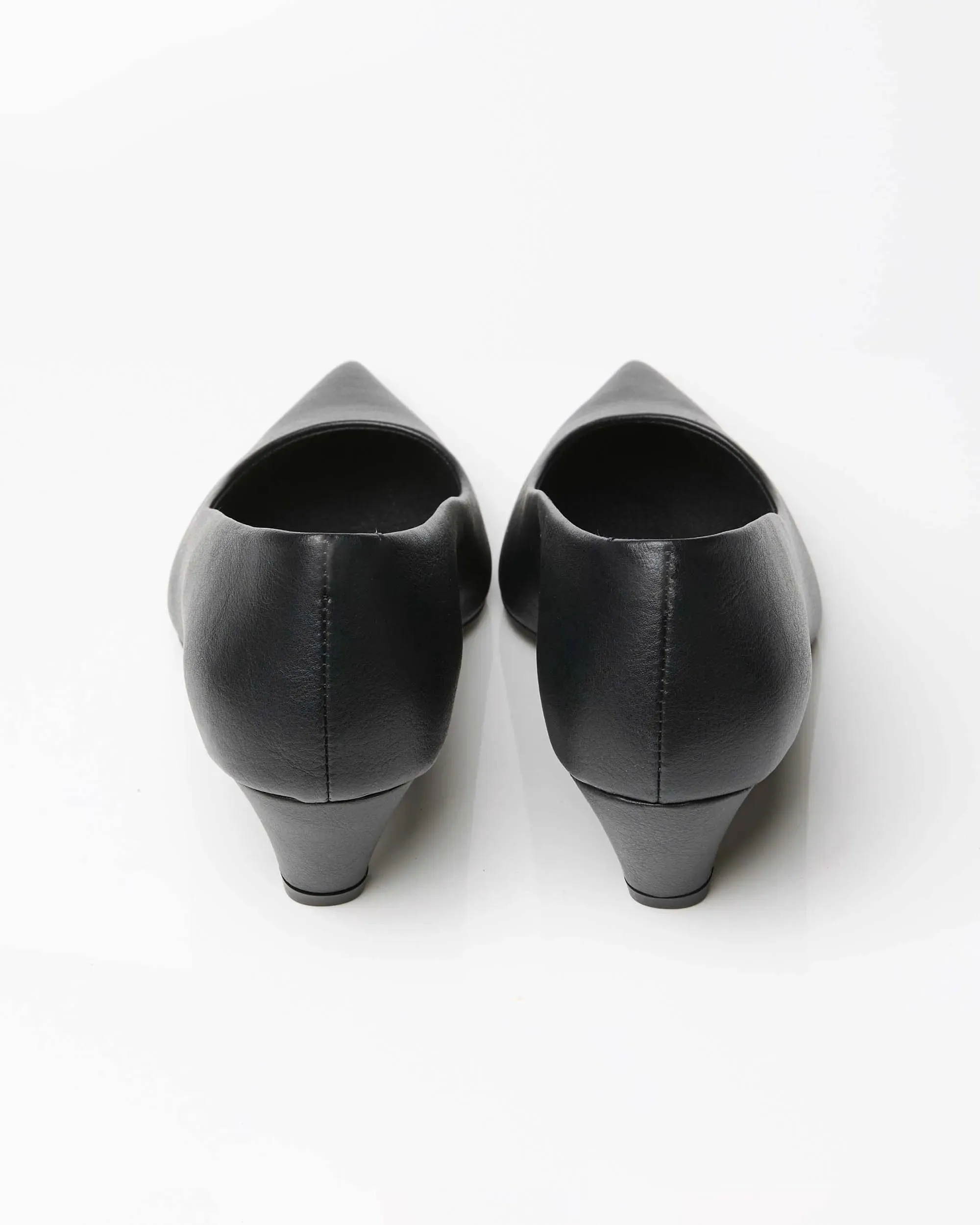 Siren Vegan Grape Leather Kitten Heels | Black