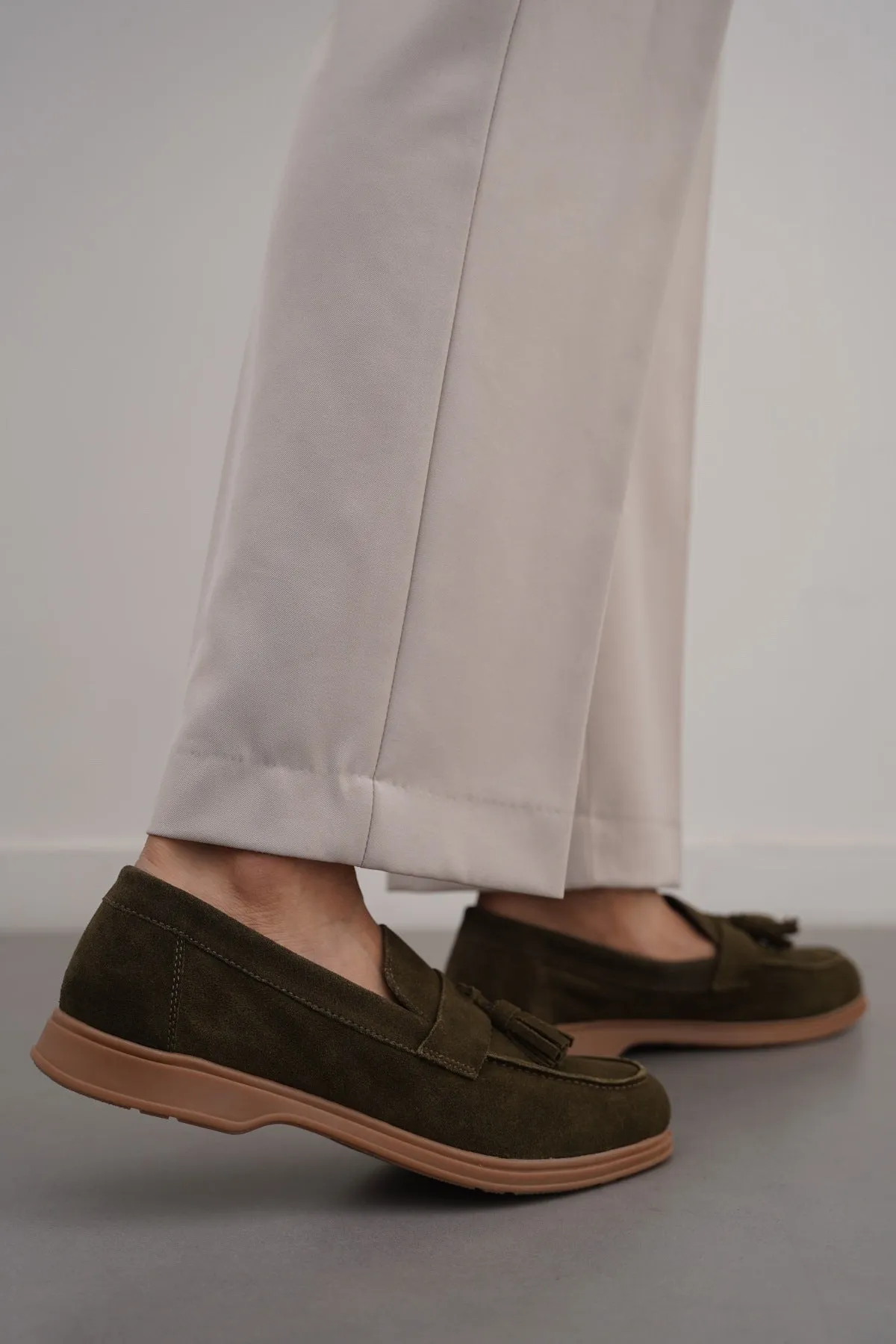 SUEDE LEATHER TASSEL LOAFERS
