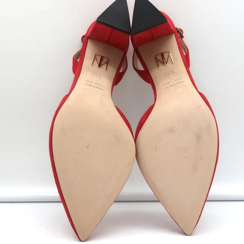 Tamara Mellon Liaison 55 Slingback Pumps Red Suede Size 36.5 NEW