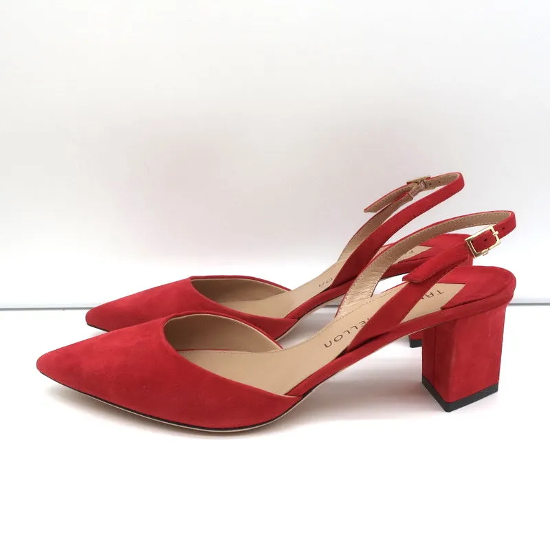 Tamara Mellon Liaison 55 Slingback Pumps Red Suede Size 36.5 NEW
