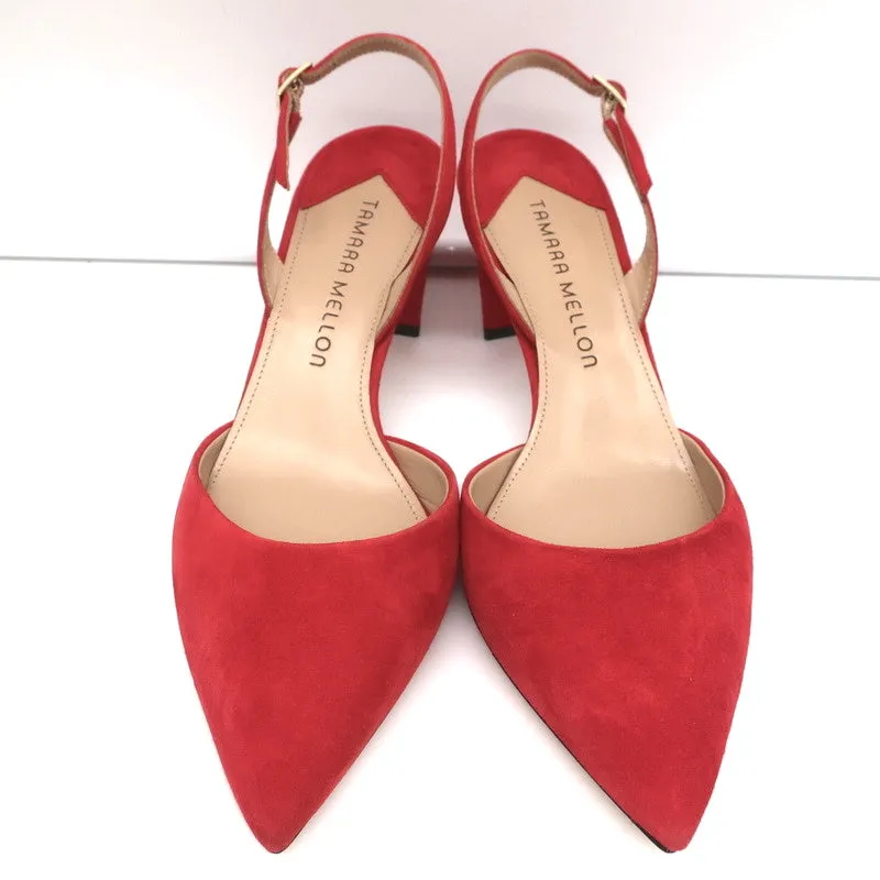 Tamara Mellon Liaison 55 Slingback Pumps Red Suede Size 36.5 NEW