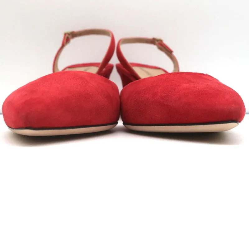 Tamara Mellon Liaison 55 Slingback Pumps Red Suede Size 36.5 NEW
