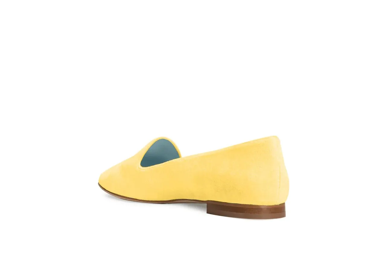 Tara Vegan Velvet Slipper Pumps | Yellow